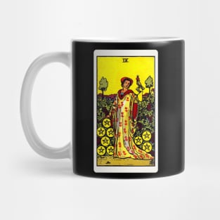 Card #72 - Nine Of Pentacles - Rider Waite Smith Tarot Mug